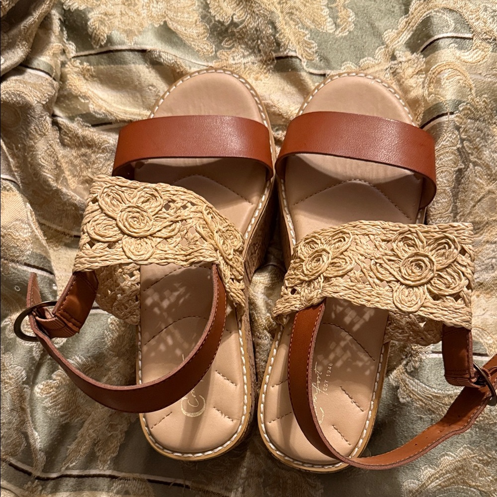 Cato Tan and Cream Women's Sandals